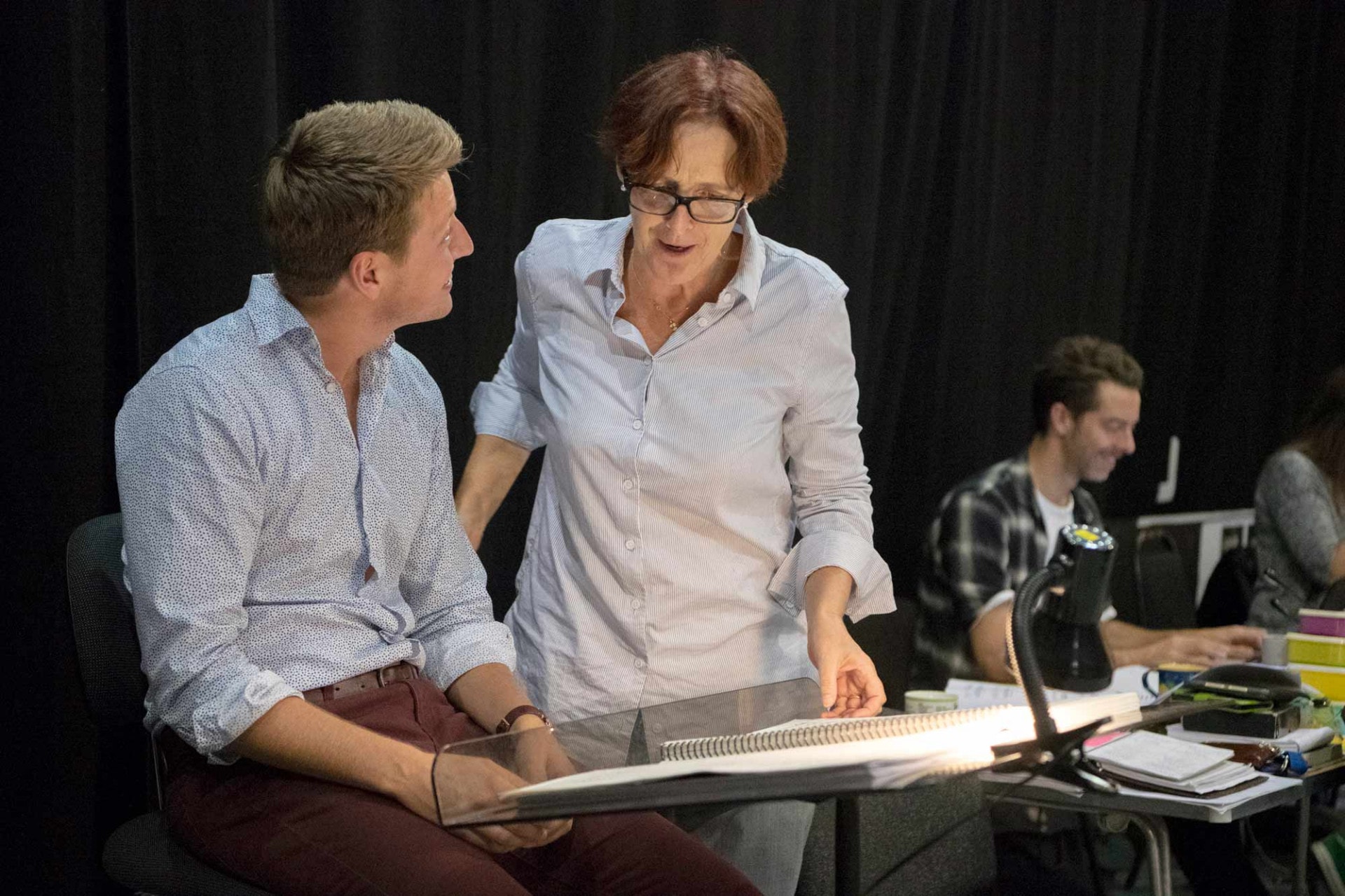 Photo of Fiona Shaw in rehearsals for Cendrillon