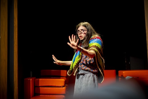 A young person performs in our theatre.